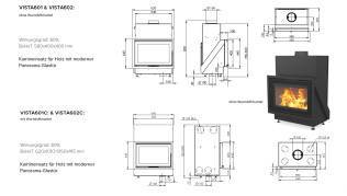Dovre Kamineinsatz Vista601 Vista602 Vista601C Vista602C