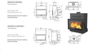 Dovre Kamineinsatz Vista701 Vista702 Vista701C Vista702C