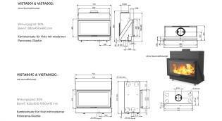 Dovre Kamineinsatz Vista901 Vista902 Vista 901C Vista902C