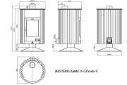 Masterflamme Grande I Kaminofen Maßblatt